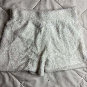Forever 21 White Fuzzy Women Shorts